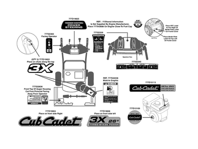 Label Map 3x 26 Diagram and Parts List for 3X26-INCH31AH55TA (31AH55TA710-31AH55TA756)(2013) Cub Cadet Snow Blower
